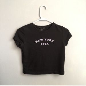 New York 199x black crop top forever 21